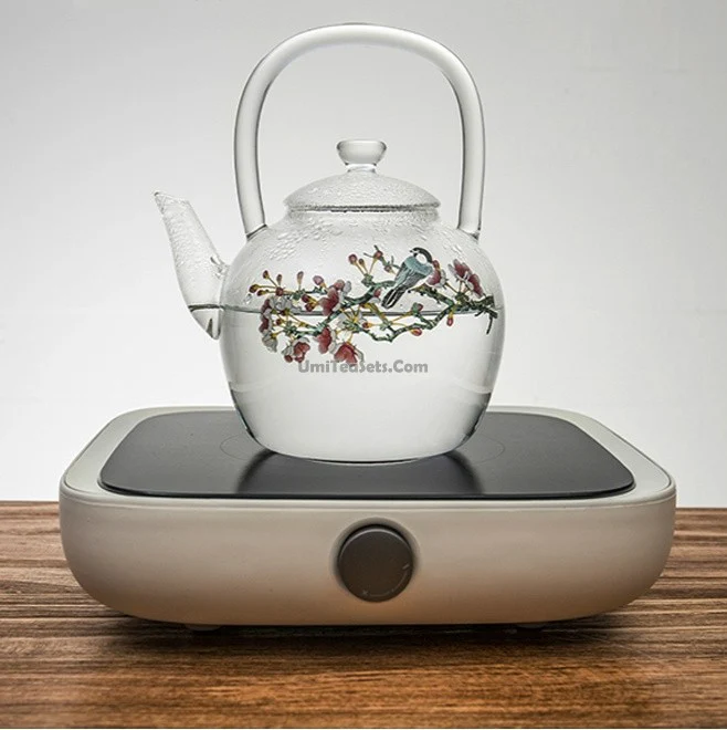 Magpie And Peach Blossom Glass Teapot - Image 6