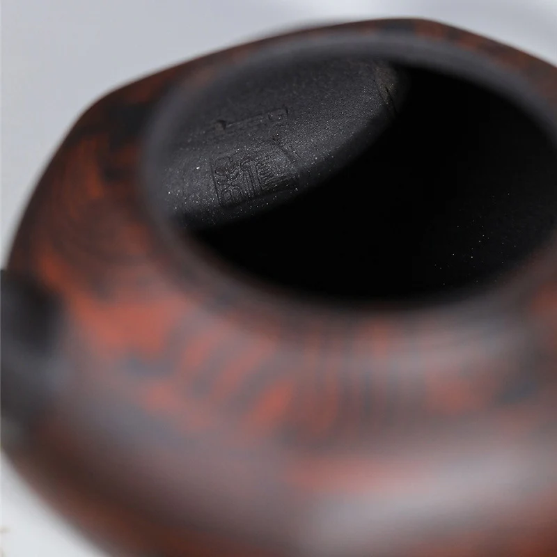 Old Purple Clay Hexagonal Teapot - Image 11