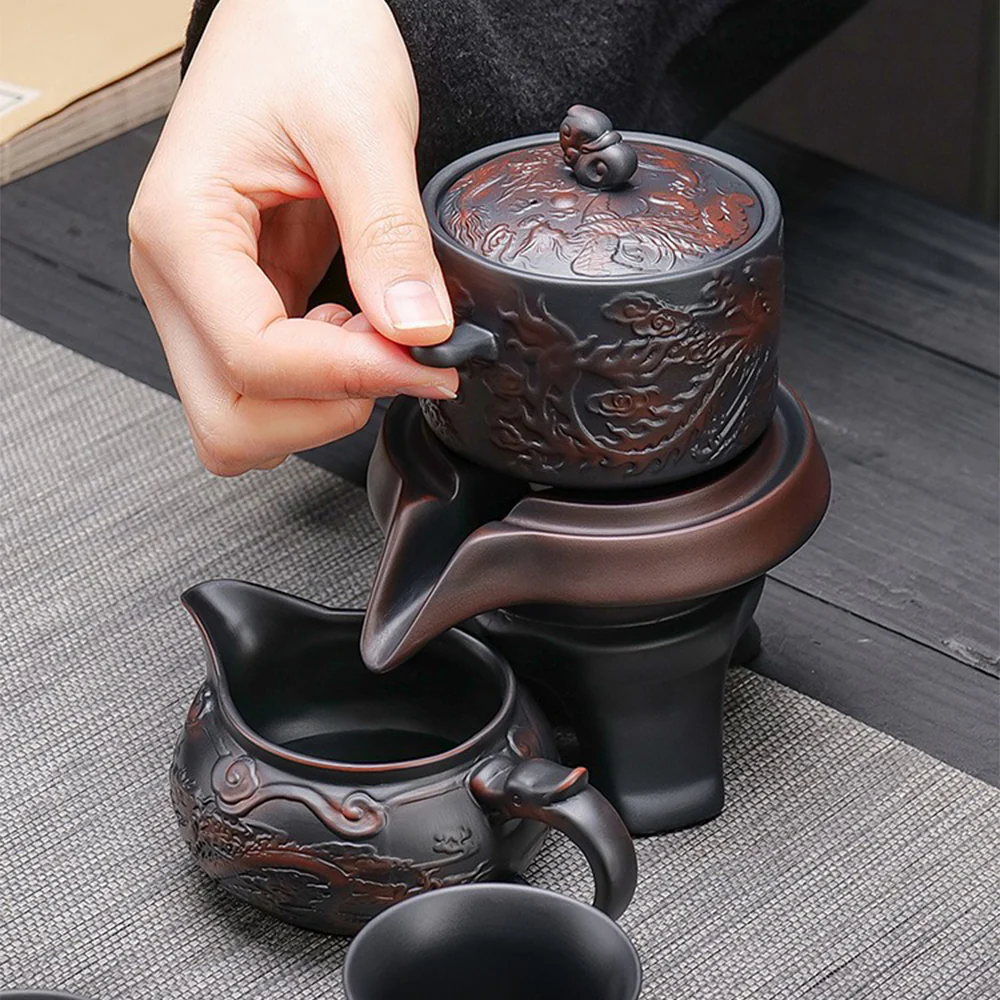 Purple Clay Dragon And Phoenix Automatic Tea Set - Image 5