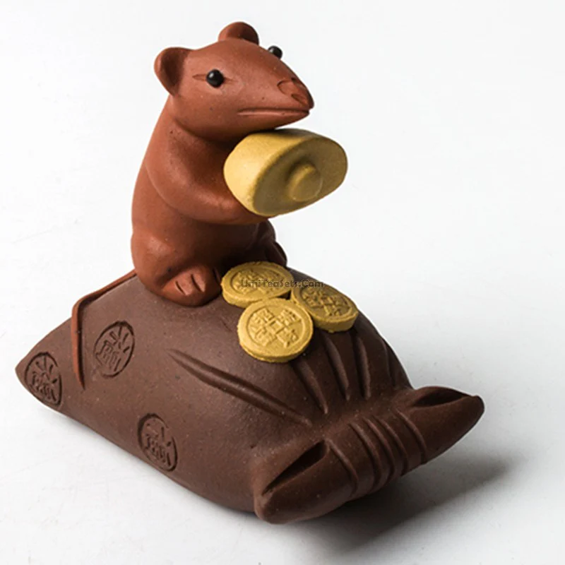 Purple Clay Mouse & Treasure Tea Pet - Image 3