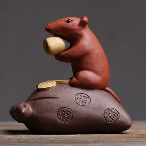 Purple Clay Mouse & Treasure Tea Pet - Image 8