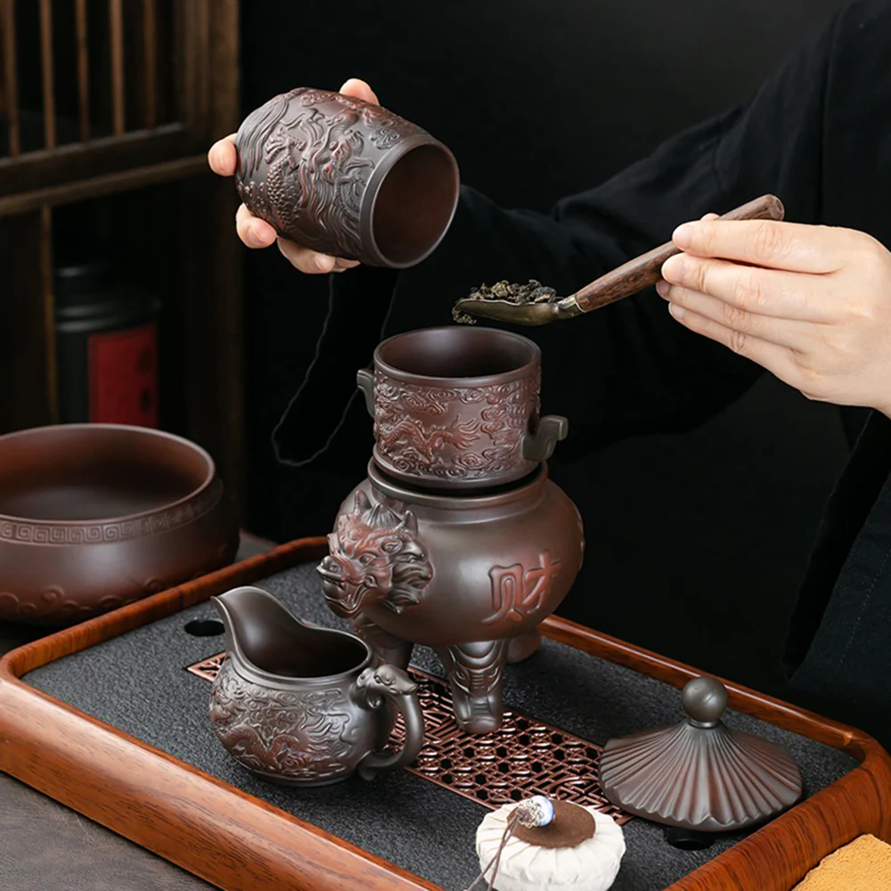 Purple Pottery Dragon Automatic Tea Set - Image 4