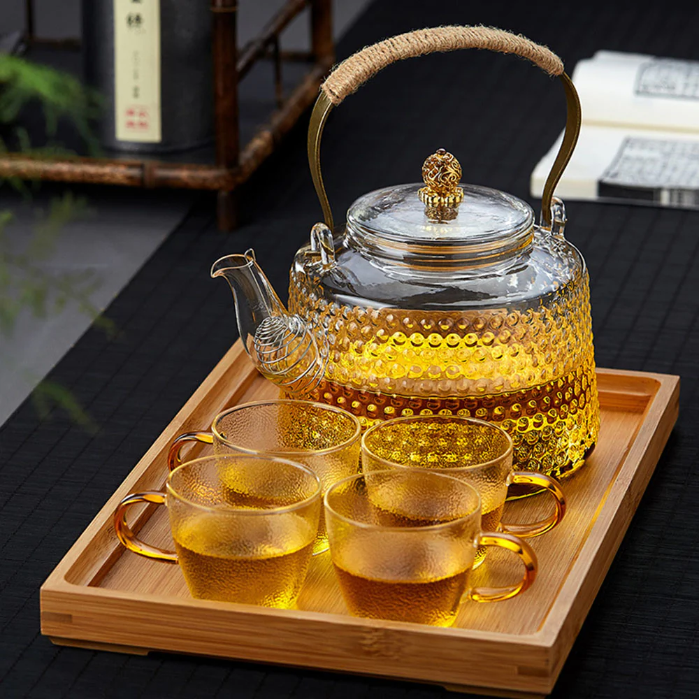 Rivet Pattern Thickened Glass Teapot - Image 3
