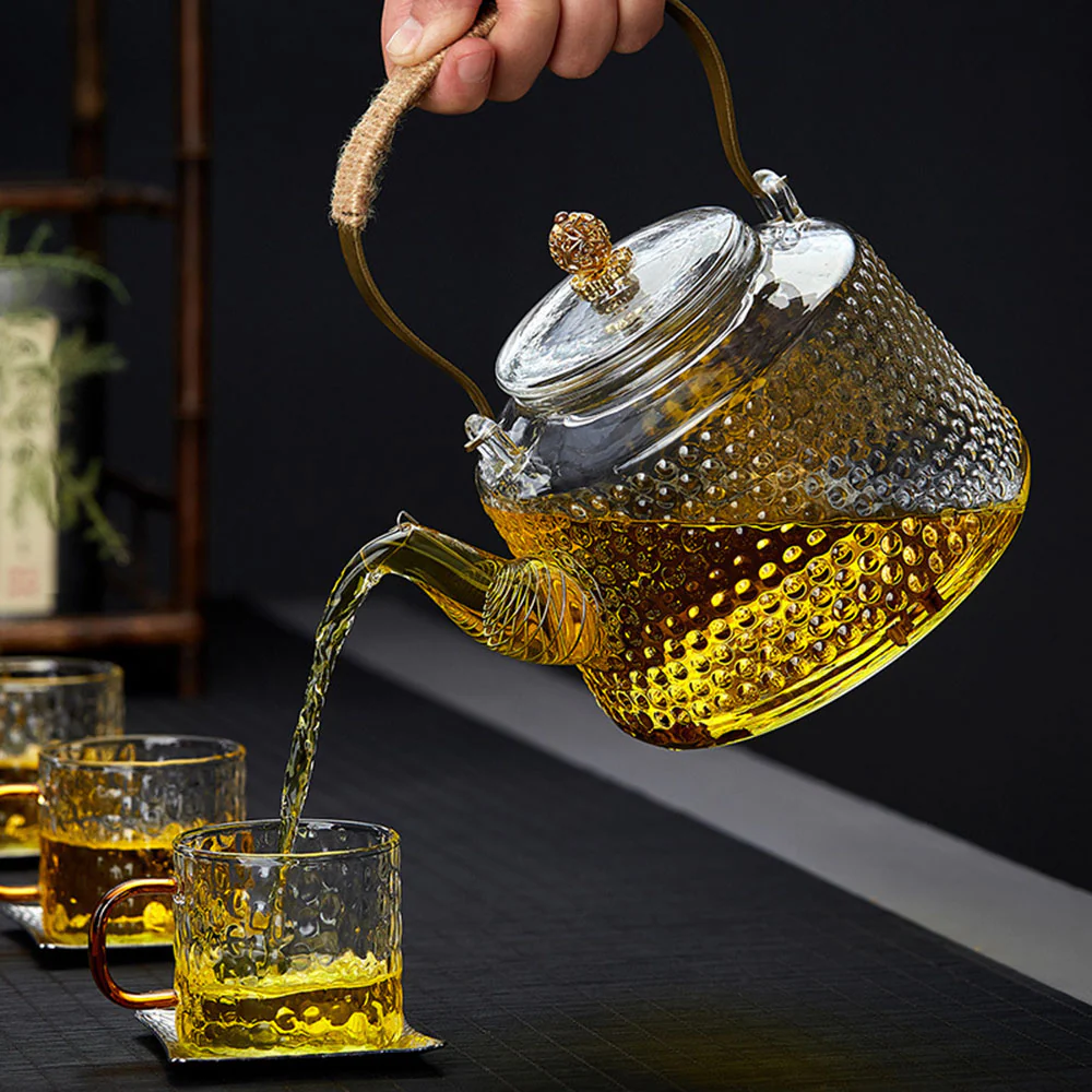 Rivet Pattern Thickened Glass Teapot - Image 5