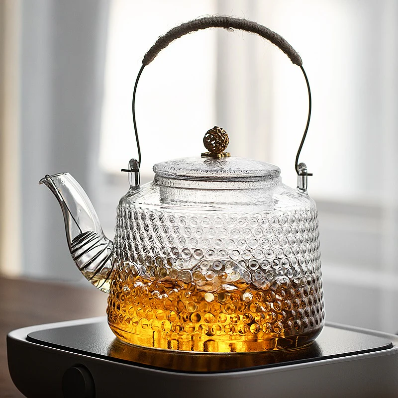 Rivet Pattern Thickened Glass Teapot - Image 6