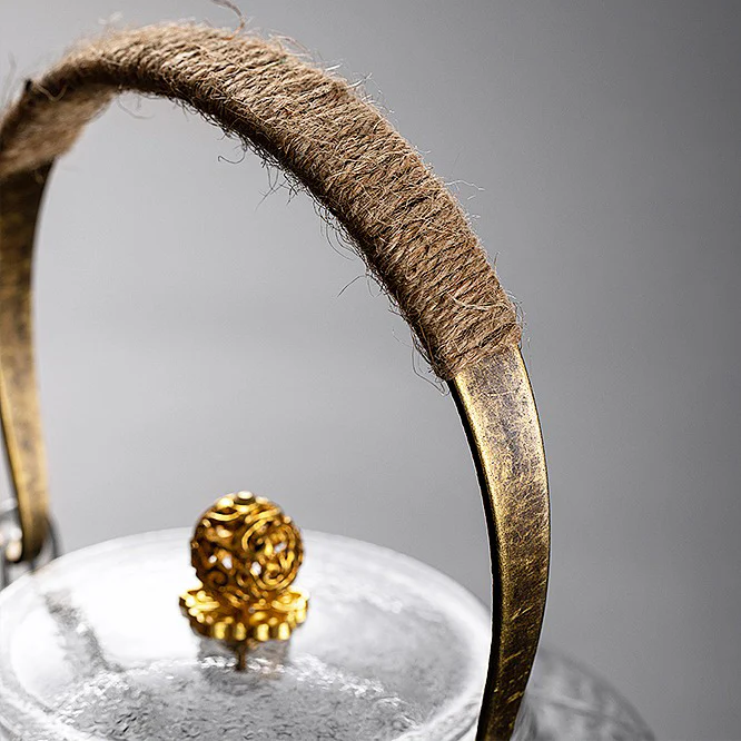 Rivet Pattern Thickened Glass Teapot - Image 9