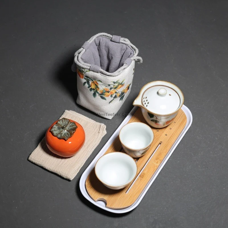 Ruyao Persimmon Travel Tea Set - Image 3
