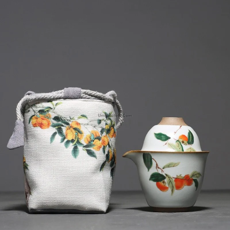 Ruyao Persimmon Travel Tea Set - Image 4