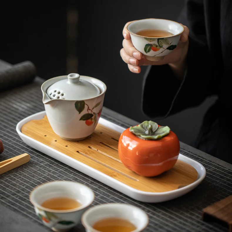 Ruyao Persimmon Travel Tea Set - Image 6