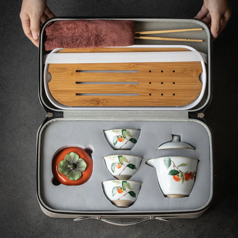 Ruyao Persimmon Travel Tea Set - Image 8