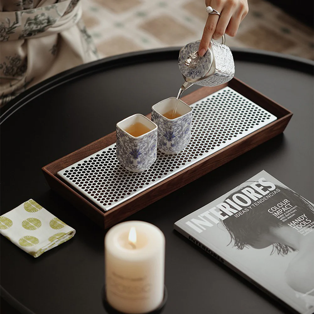 Silver-Gilt Blue And White Engraving Teapot - Image 6