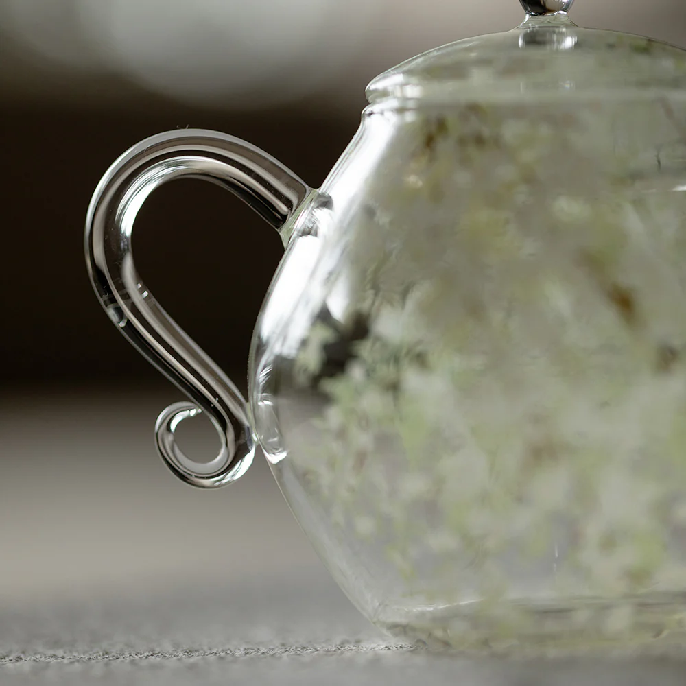 Spring Pear Blossom Borosilicate Glass Teapot - Image 3