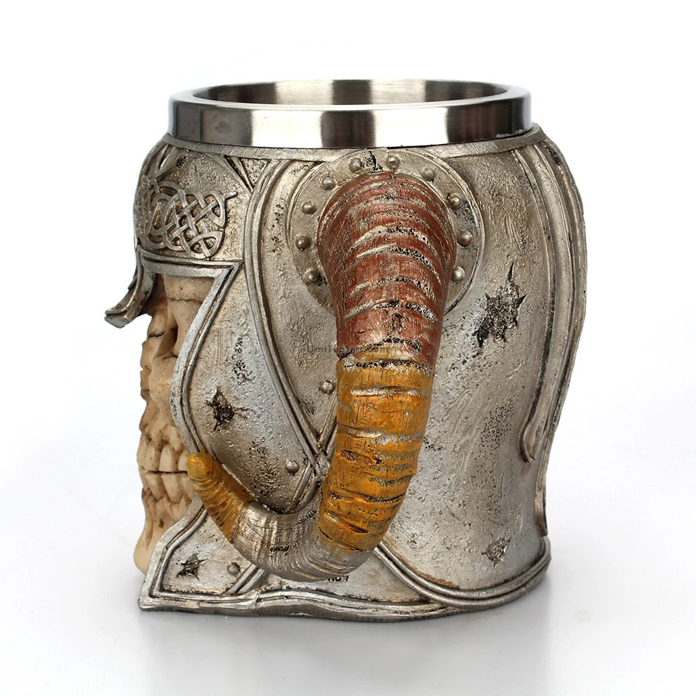 Stainless Steel Horns & Skull & Helmet Mug - Image 3