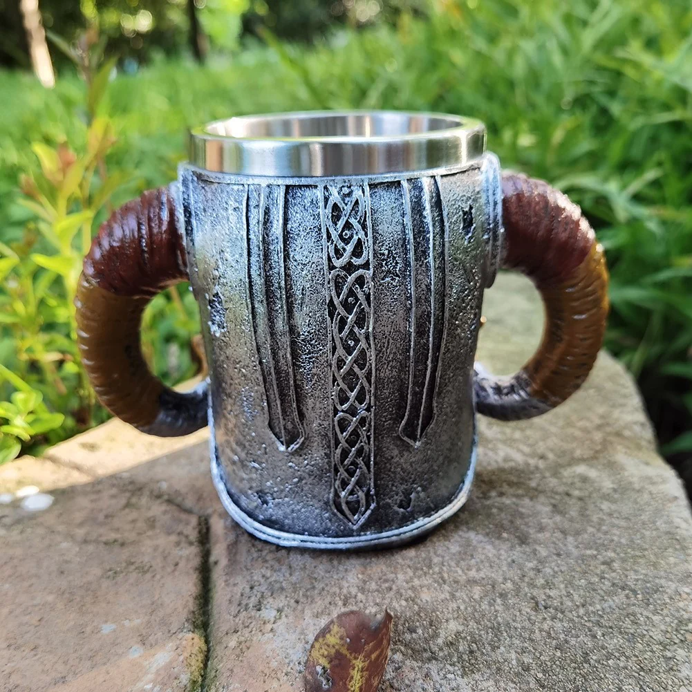 Stainless Steel Horns & Skull & Helmet Mug - Image 6