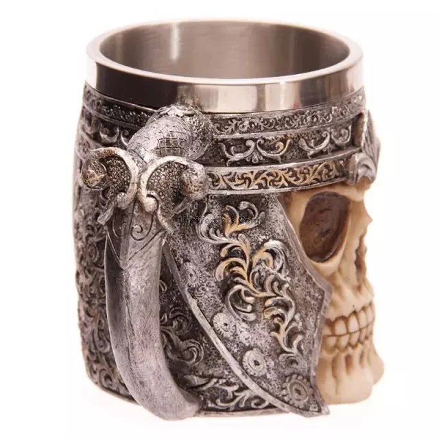 Stainless Steel Skull Helmet Mug - Image 3