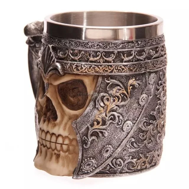 Stainless Steel Skull Helmet Mug - Image 4