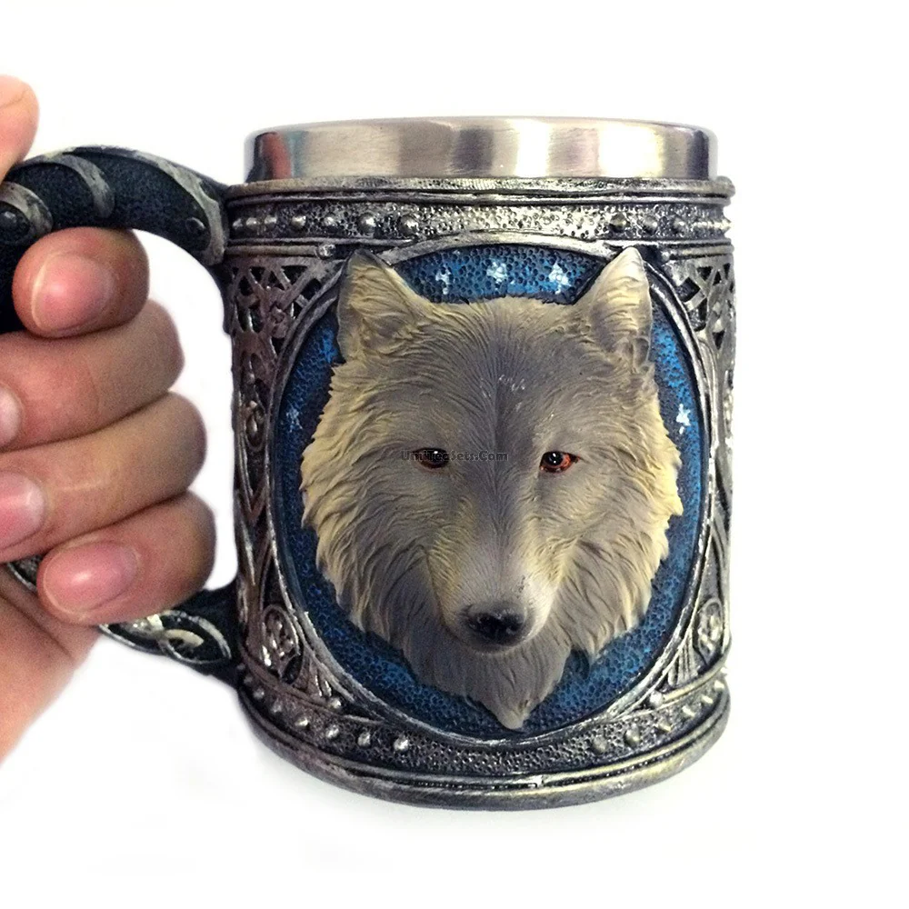 Stainless Steel Wolf Mug - Image 5