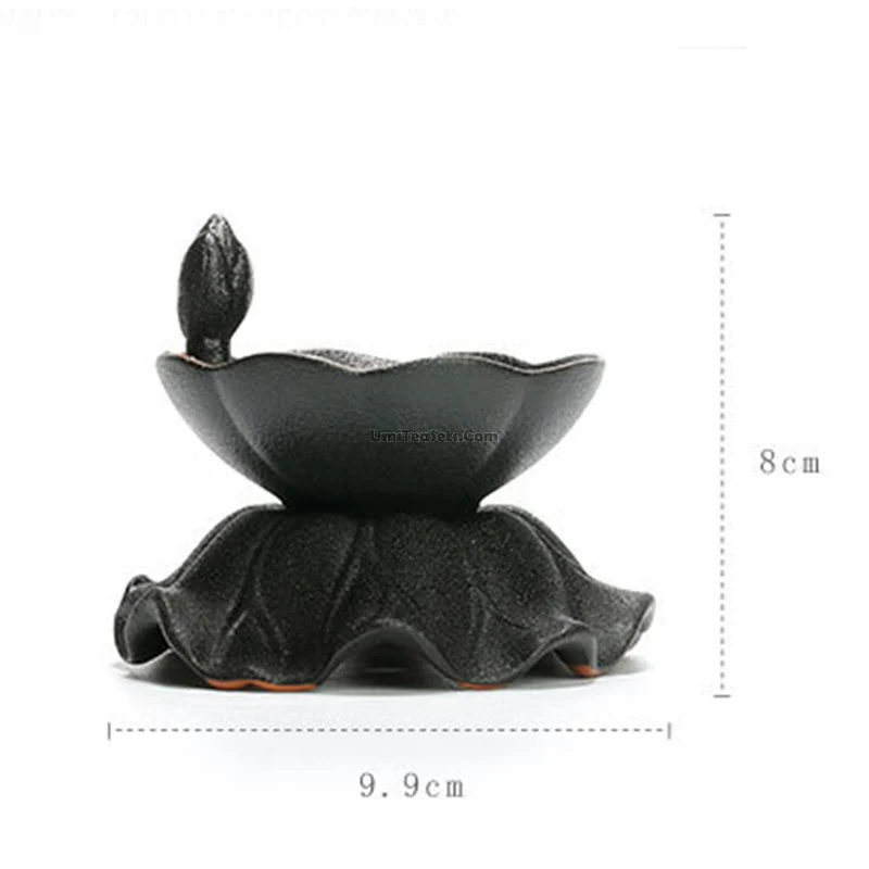 Vintage Coarse Pottery Tea Strainer With Holder - Image 5