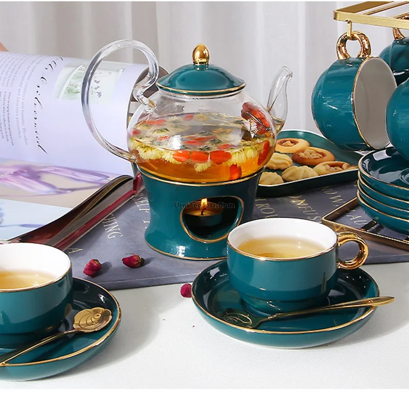 Vintage Flower Tea Set With Warmer - Image 5