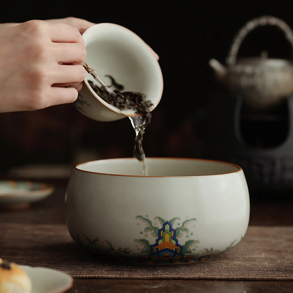 Waves And Cliffs Ruyao Porcelain Tea Washer - Image 3