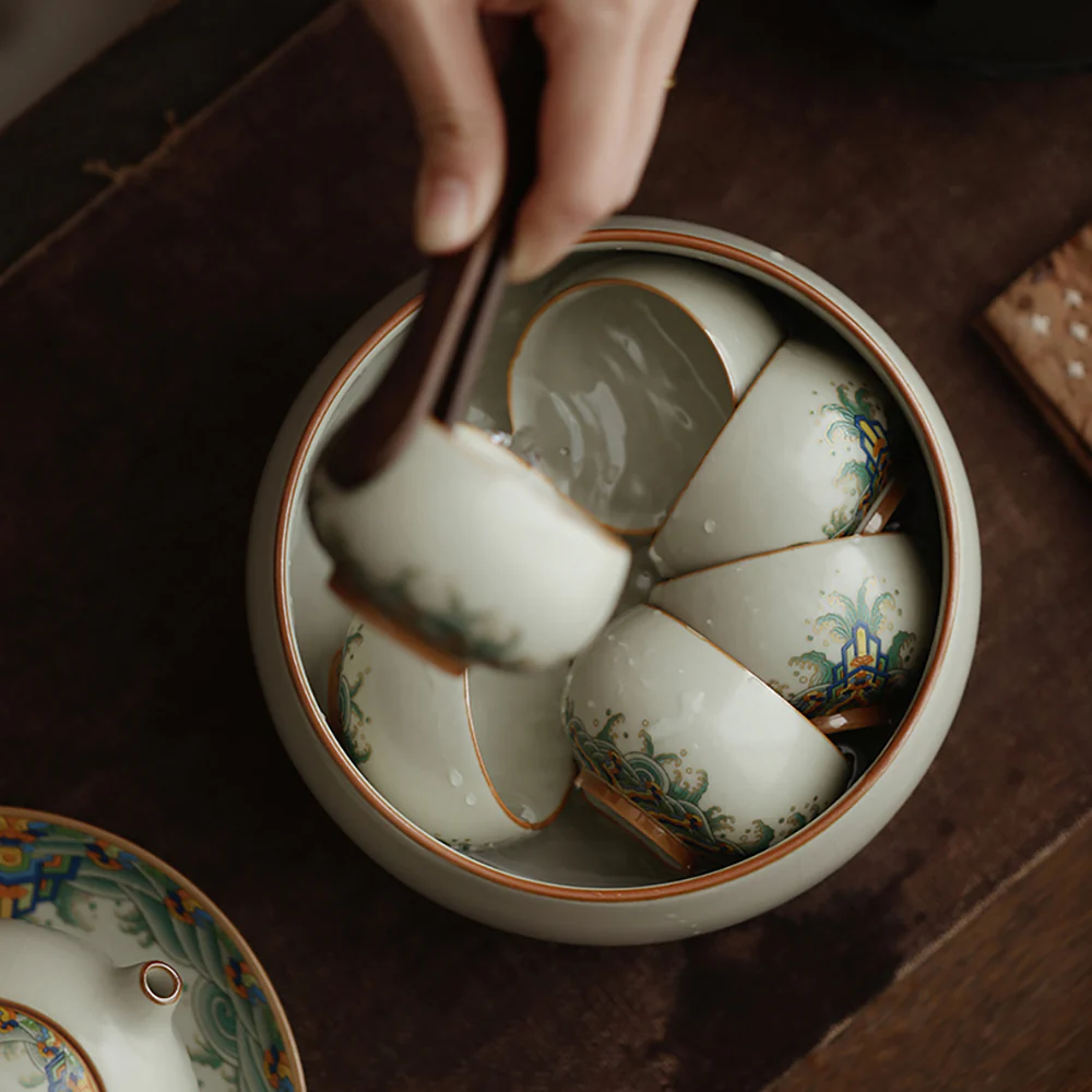 Waves And Cliffs Ruyao Porcelain Tea Washer - Image 6