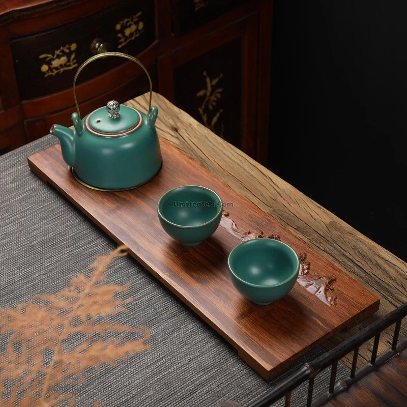Wooden Tea Tray With Copper Stand - Image 3
