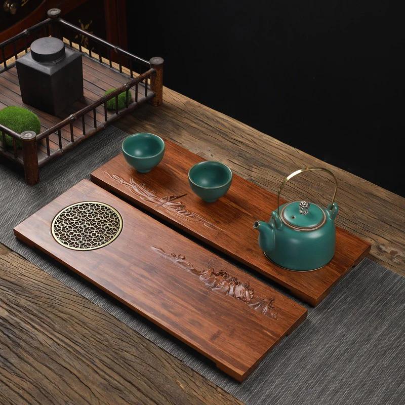 Wooden Tea Tray With Copper Stand - Image 6