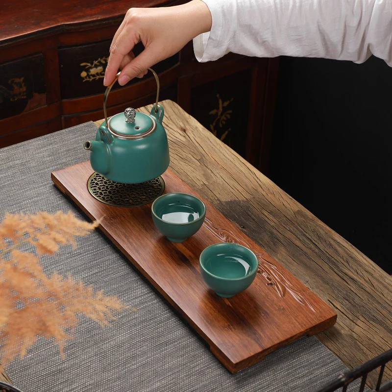 Wooden Tea Tray With Copper Stand - Image 7
