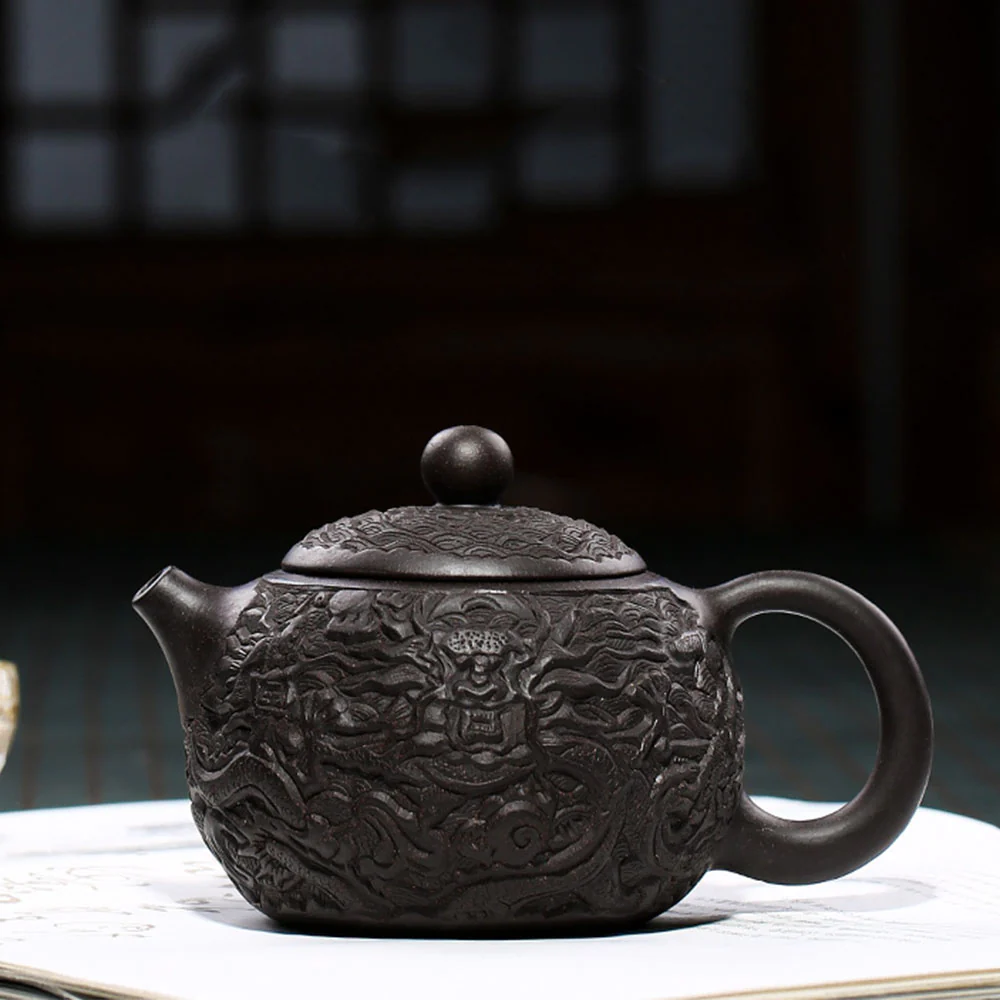 Yixing Black Clay Dragon Teapot - Image 6