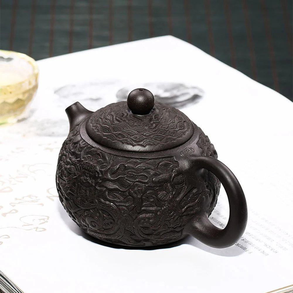 Yixing Black Clay Dragon Teapot - Image 7