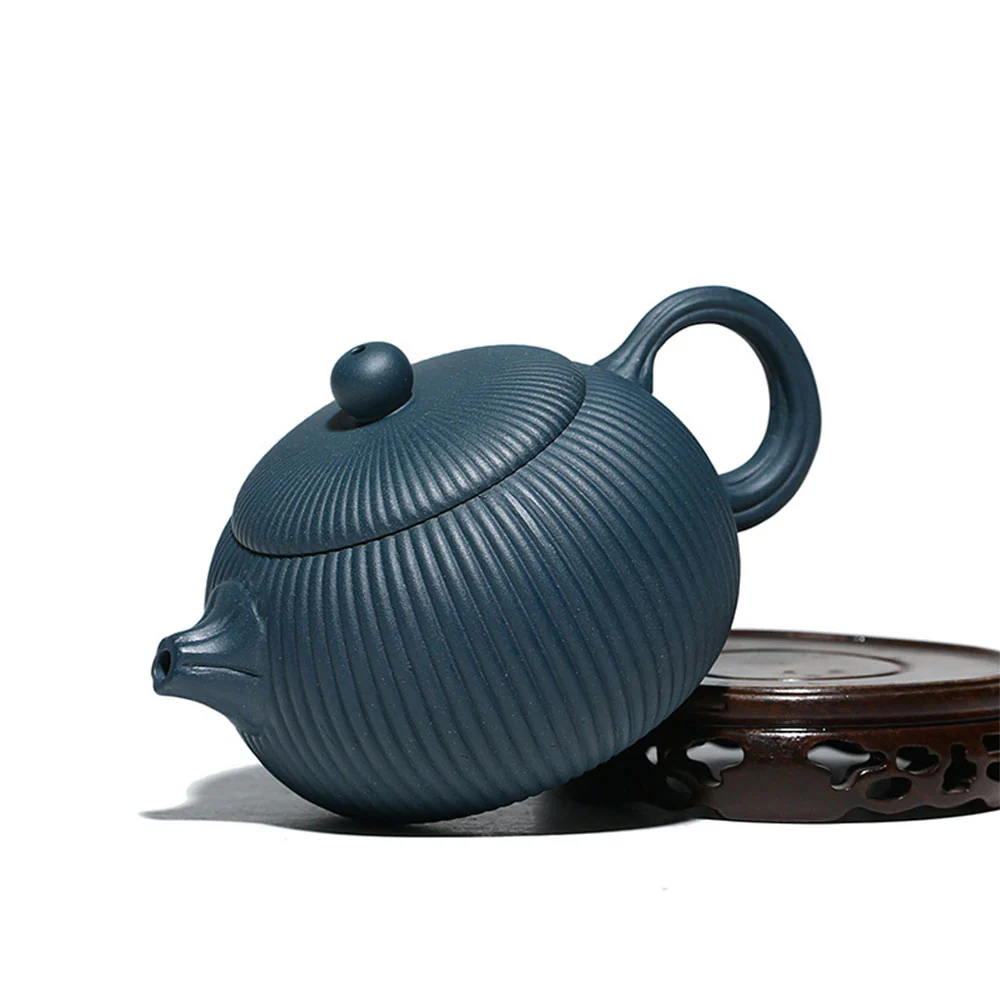 Yixing Blue Clay Xi Shi Stripes Teapot - Image 3