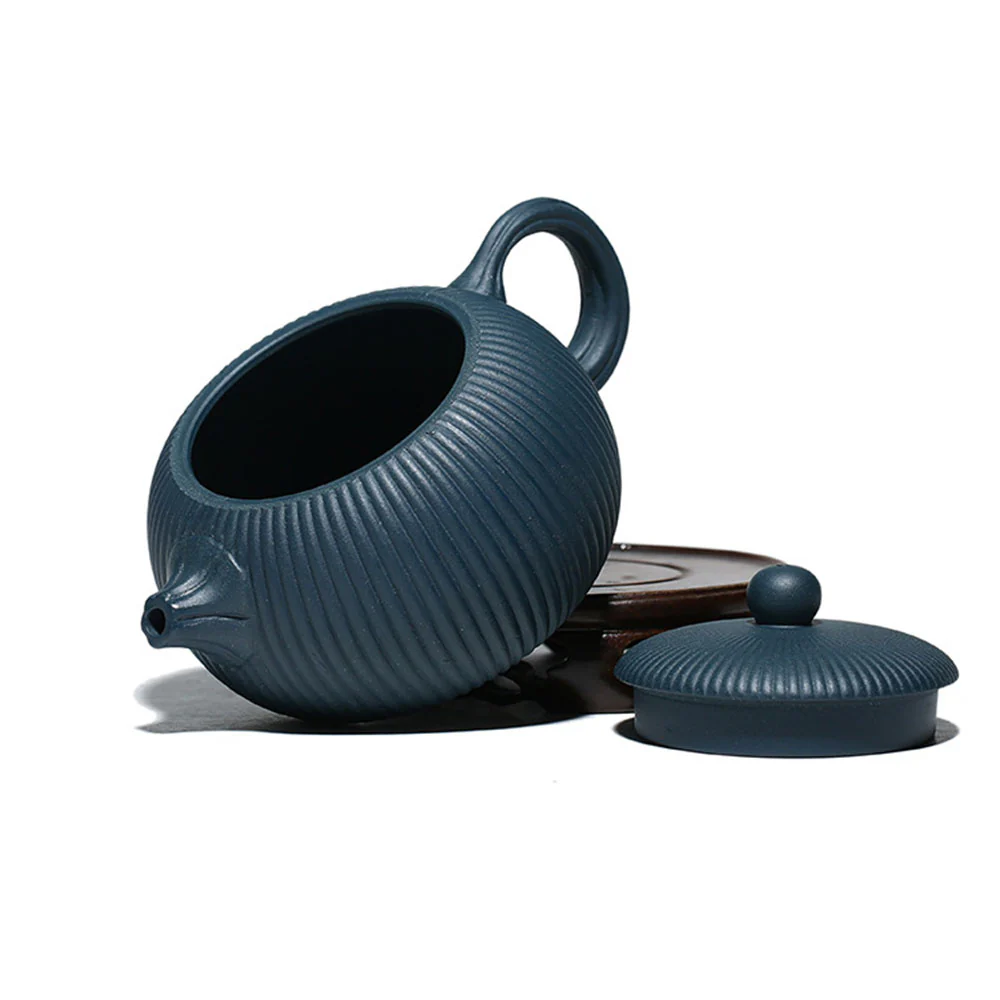 Yixing Blue Clay Xi Shi Stripes Teapot - Image 4