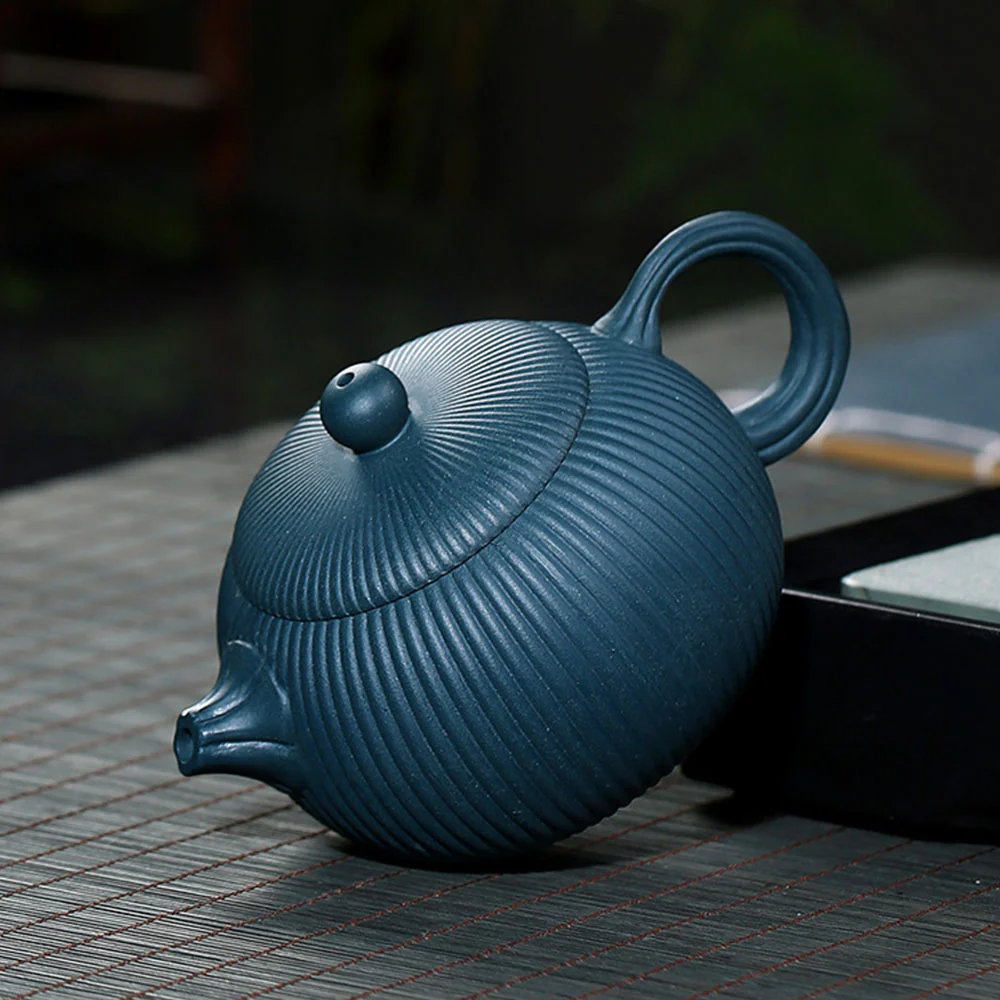 Yixing Blue Clay Xi Shi Stripes Teapot - Image 6
