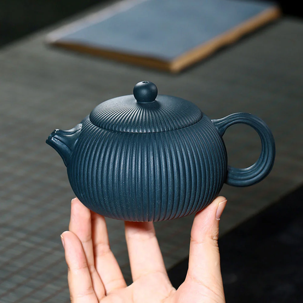 Yixing Blue Clay Xi Shi Stripes Teapot - Image 7