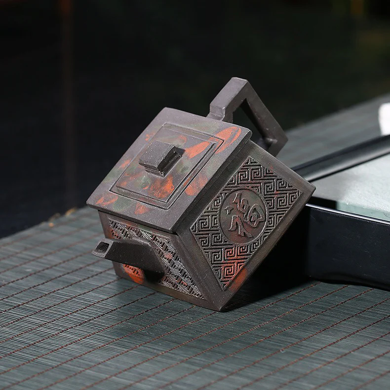 Yixing Clay Happiness Longevity Square Teapot - Image 10