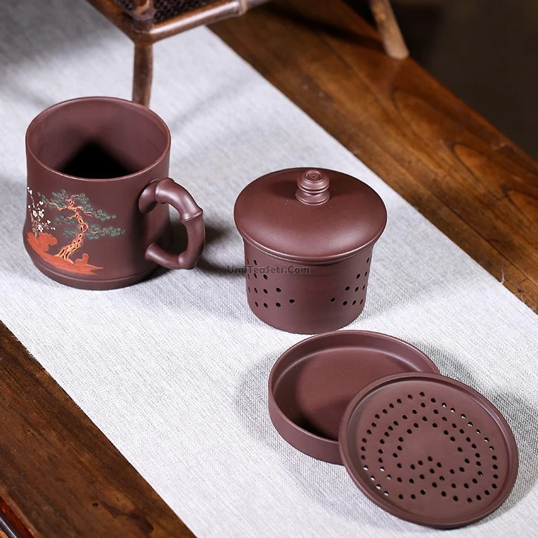 Yixing Clay Tea Cup With Infuser And Stand - Image 5