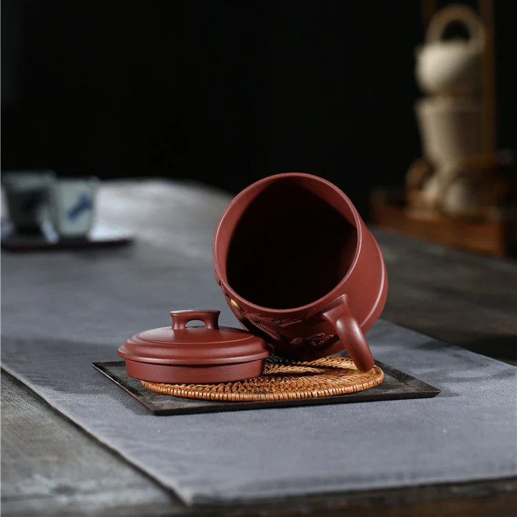 Yixing Purple Clay Carved Dragon Tea Mug - Image 10