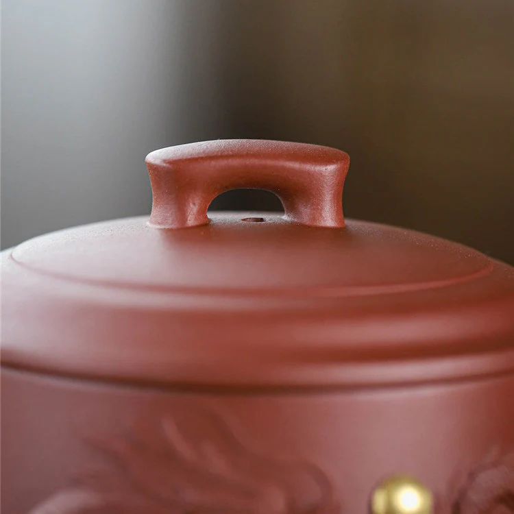 Yixing Purple Clay Carved Dragon Tea Mug - Image 7