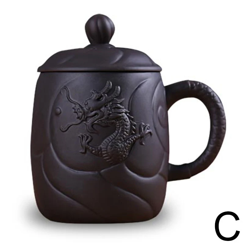 Yixing Purple Clay Dragon Tea Cup With Infuser - Image 4