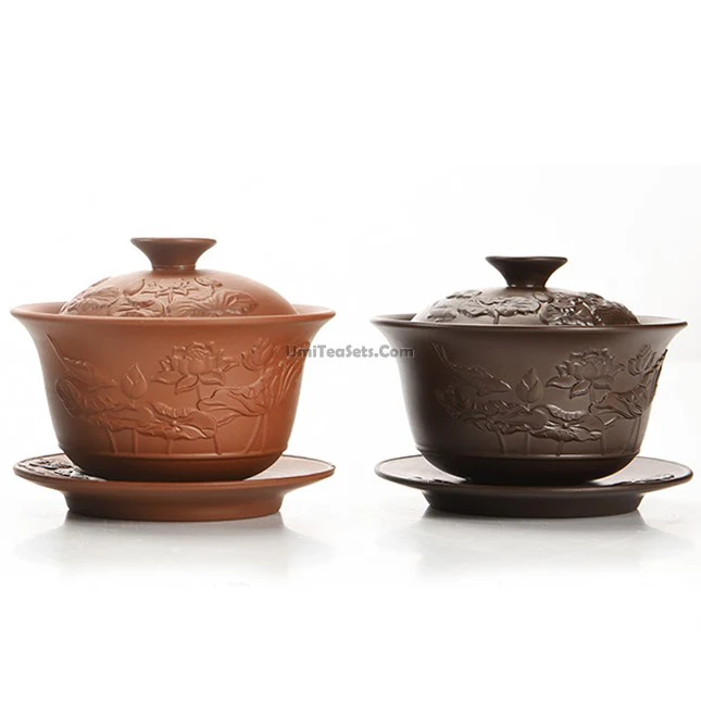 Yixing Purple Clay Lotus Tea Set - Image 5