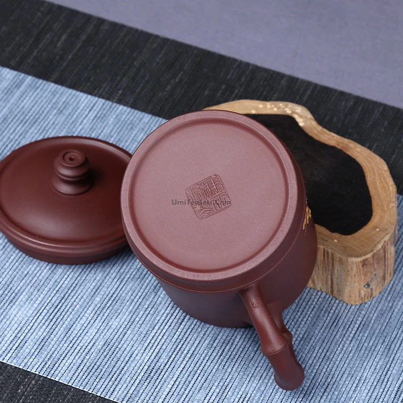 Yixing Purple Clay Plum Bamboo Tea Cup - Image 4