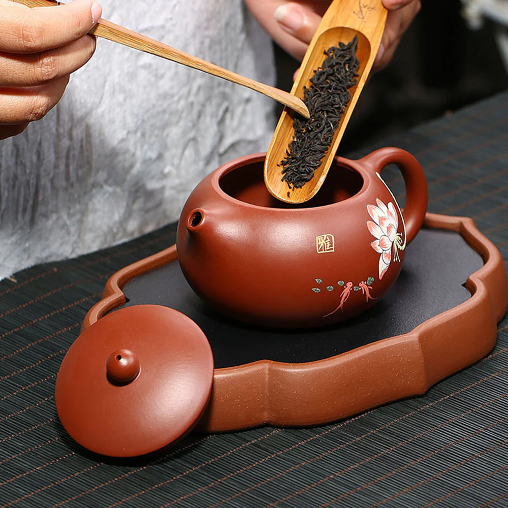 Yixing Red Clay Xi Shi Lotus Teapot - Image 9