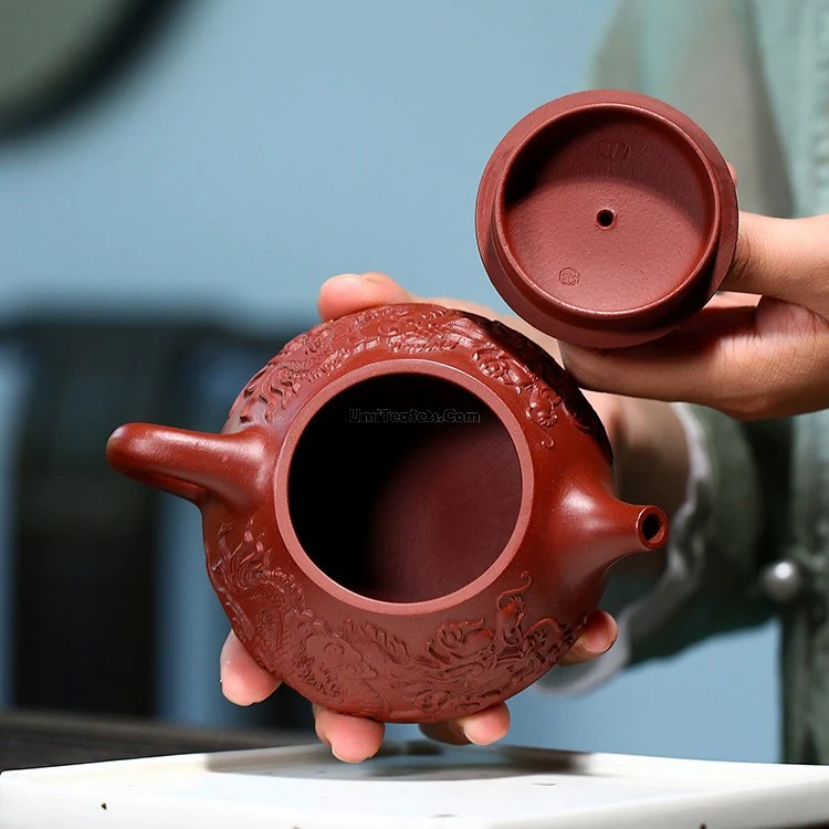 Yixing Red Clay Dragon Shi Piao Teapot - Image 5