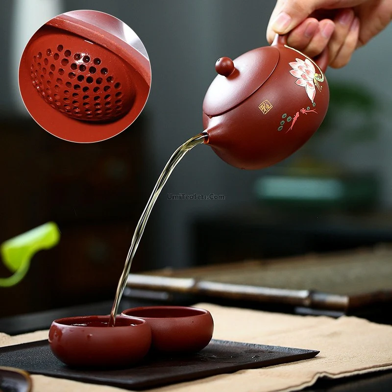 Yixing Red Clay Lotus Xi Shi Tea Set - Image 4
