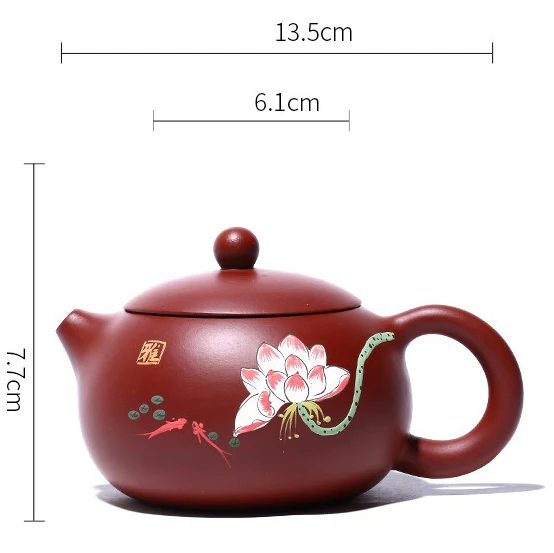 Yixing Red Clay Lotus Xi Shi Tea Set - Image 6
