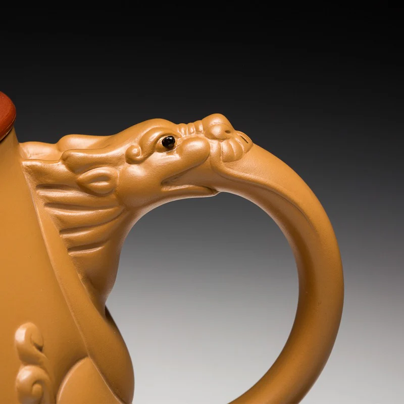 Yixing Yellow Clay Fish & Dragon Tea Cup - Image 8